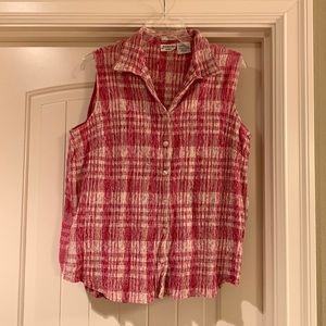 Stretch button up tank top